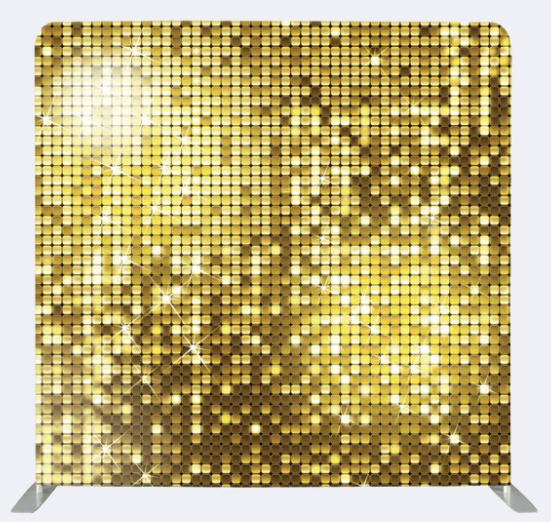 Vierkante backdrop gouden glitter huren voor photobooth of evenement - Q-Verhuur