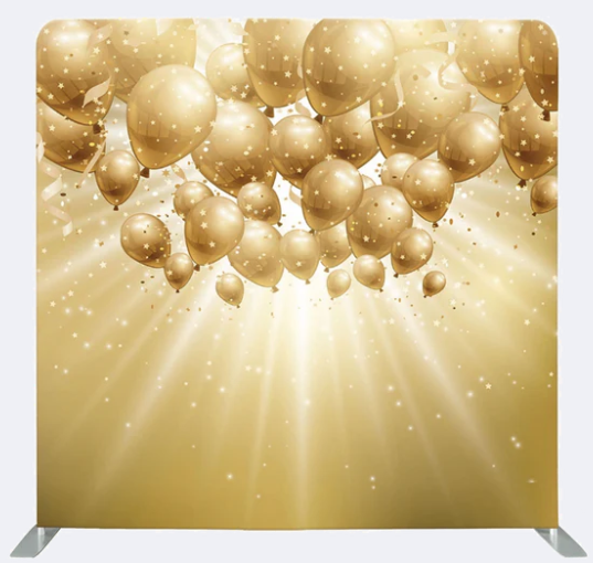 Vierkante backdrop gouden balonnen huren voor photobooth of evenement - Q-Verhuur